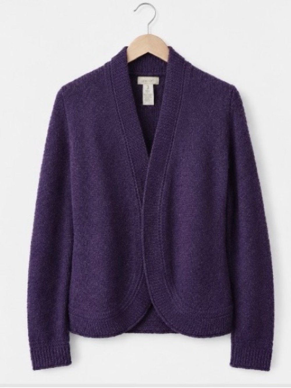 Chico’s Purple Open Front Knit Sweater